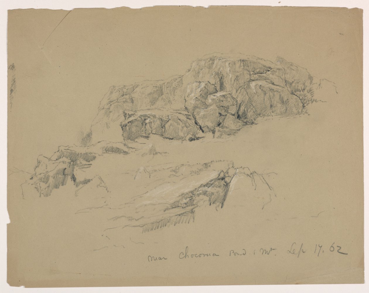 Felsvorsprung in der Nähe von Chocorua-Teich und -Berg von Daniel Huntington