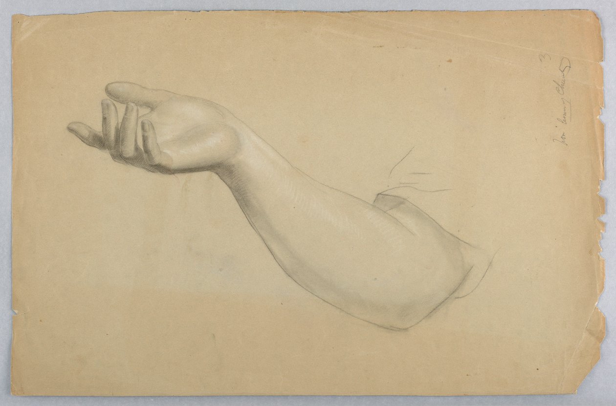 Studie der rechten Hand für "Lektion der Nächstenliebe" von Daniel Huntington