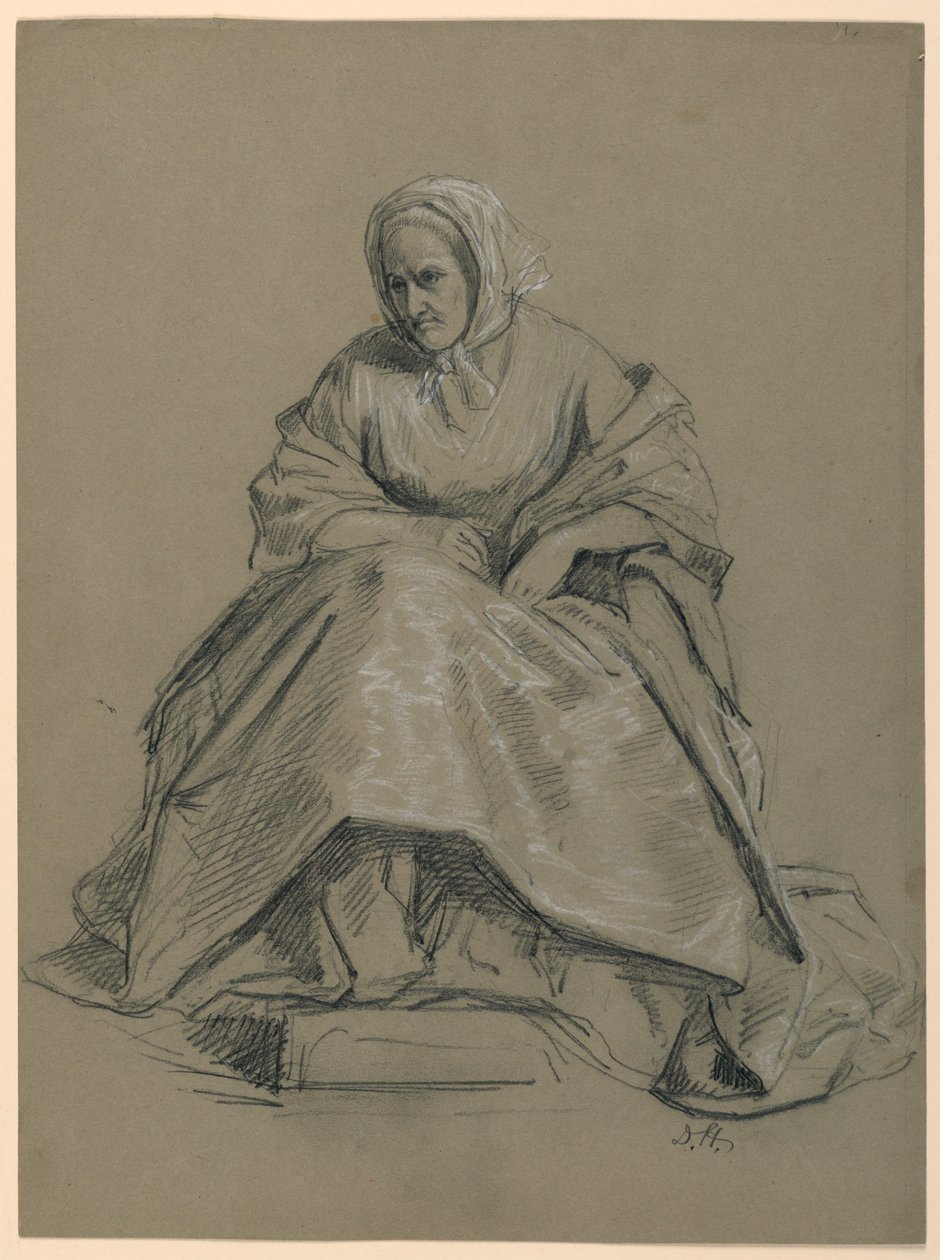 Studie einer sitzenden Frau für "Der Republikanische Hof" (Lady Washingtons Empfangstag) von Daniel Huntington