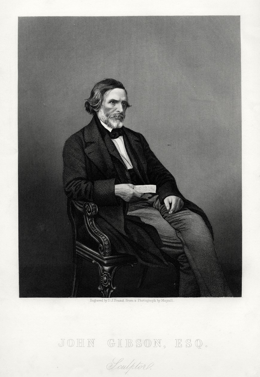 John Gibson, 1790-1866, britischer Bildhauer, um 1880 von Daniel John Pound