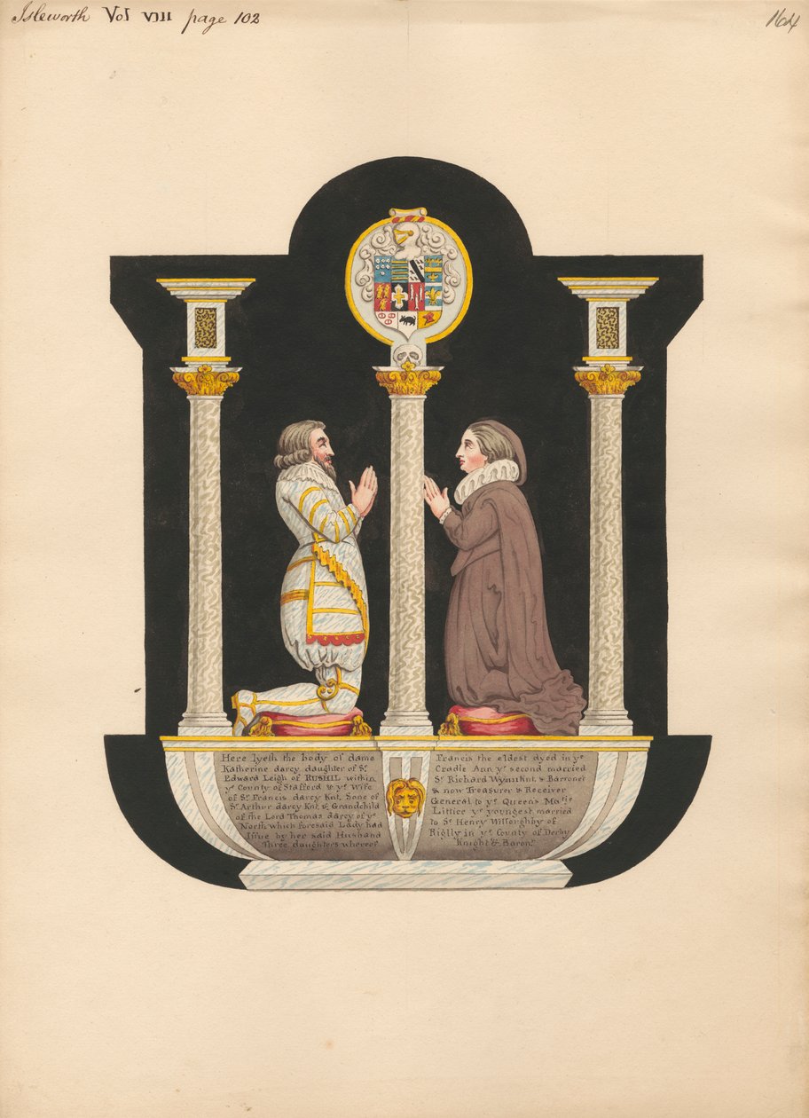 Grab von Dame Katherine Darcy aus der Kirche von Isleworth von Daniel Lysons