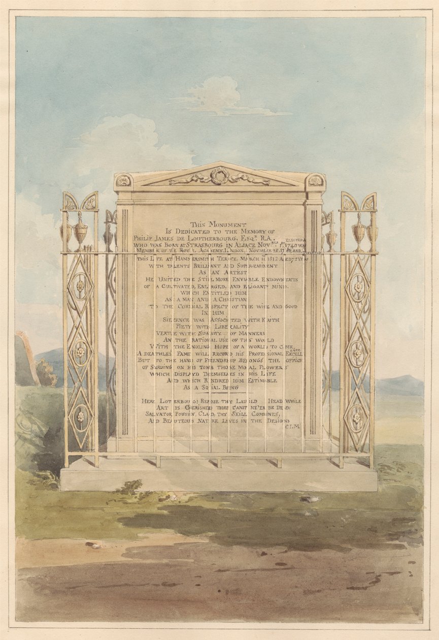 Grab von Philip James de Loutherbourg, aus dem Kirchhof von Chiswick von Daniel Lysons