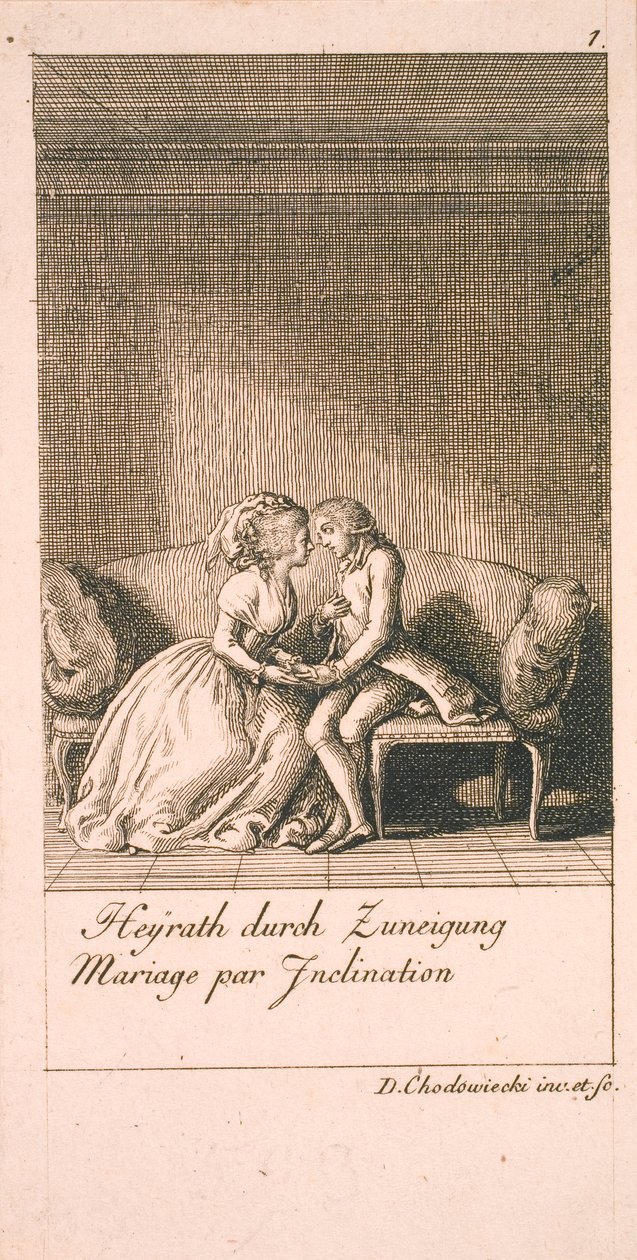Beweggründe zur Heirat und ihre Folgen. Bl. 1 von Daniel Nikolaus Chodowiecki
