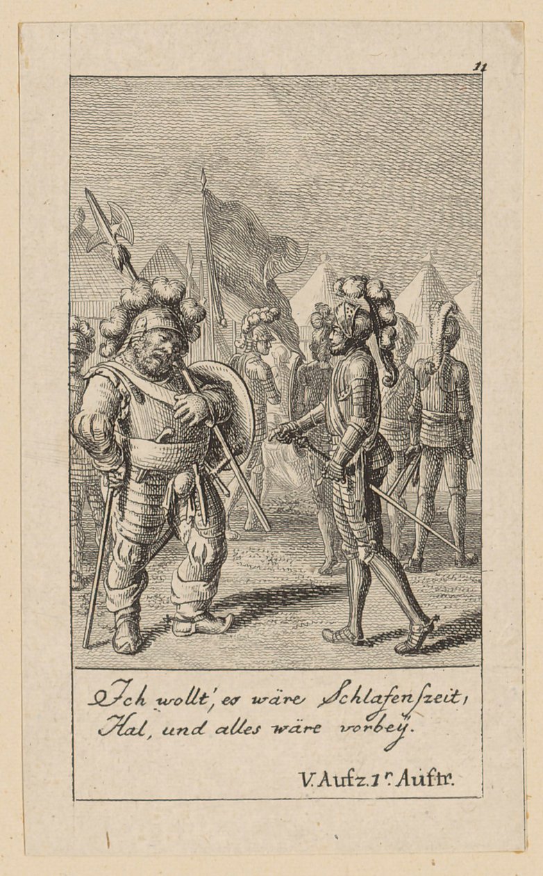 Blatt 11 zu Shakespeares "König Heinrich der Vierte" von Daniel Nikolaus Chodowiecki