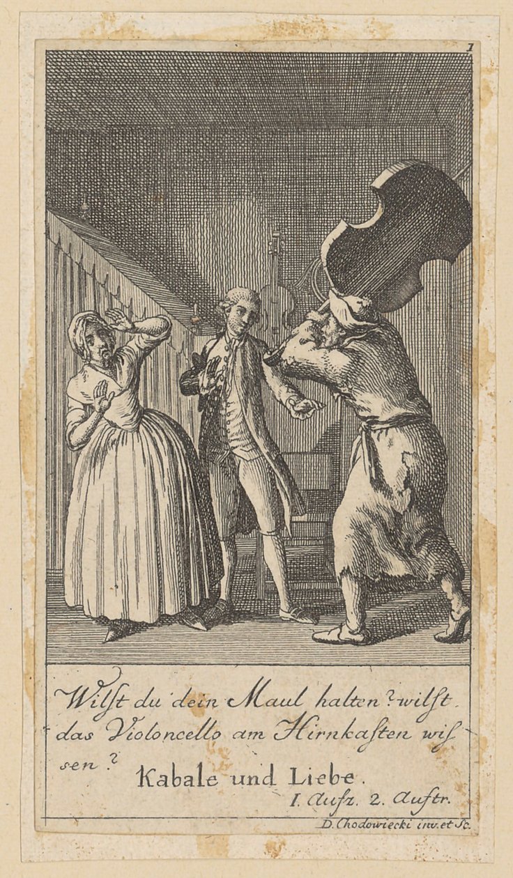 Blatt 1 zu Schillers „Cabale und Liebe“ von Daniel Nikolaus Chodowiecki