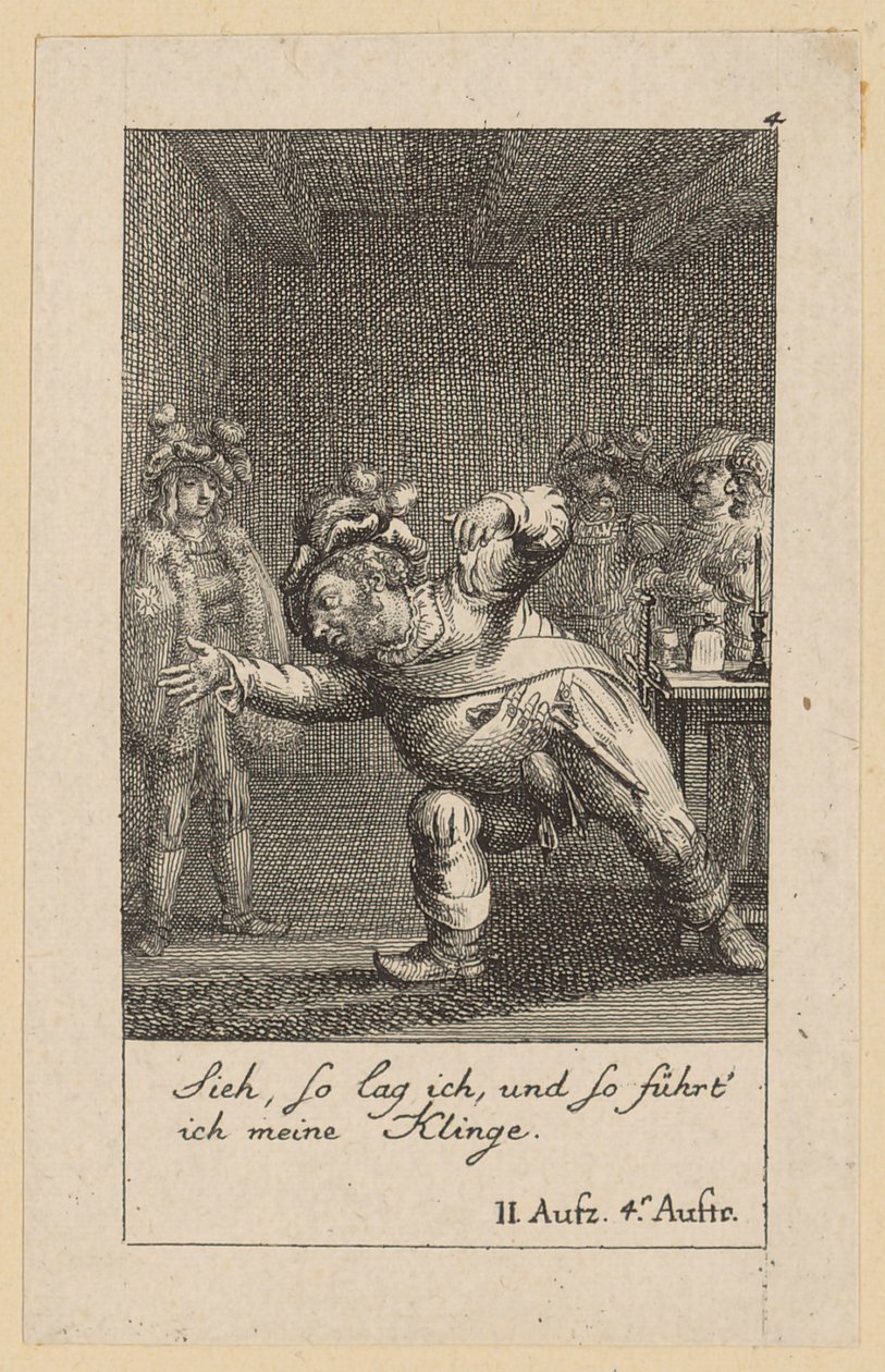 Blatt 4 zu Shakespeares „König Heinrich der Vierte“ von Daniel Nikolaus Chodowiecki