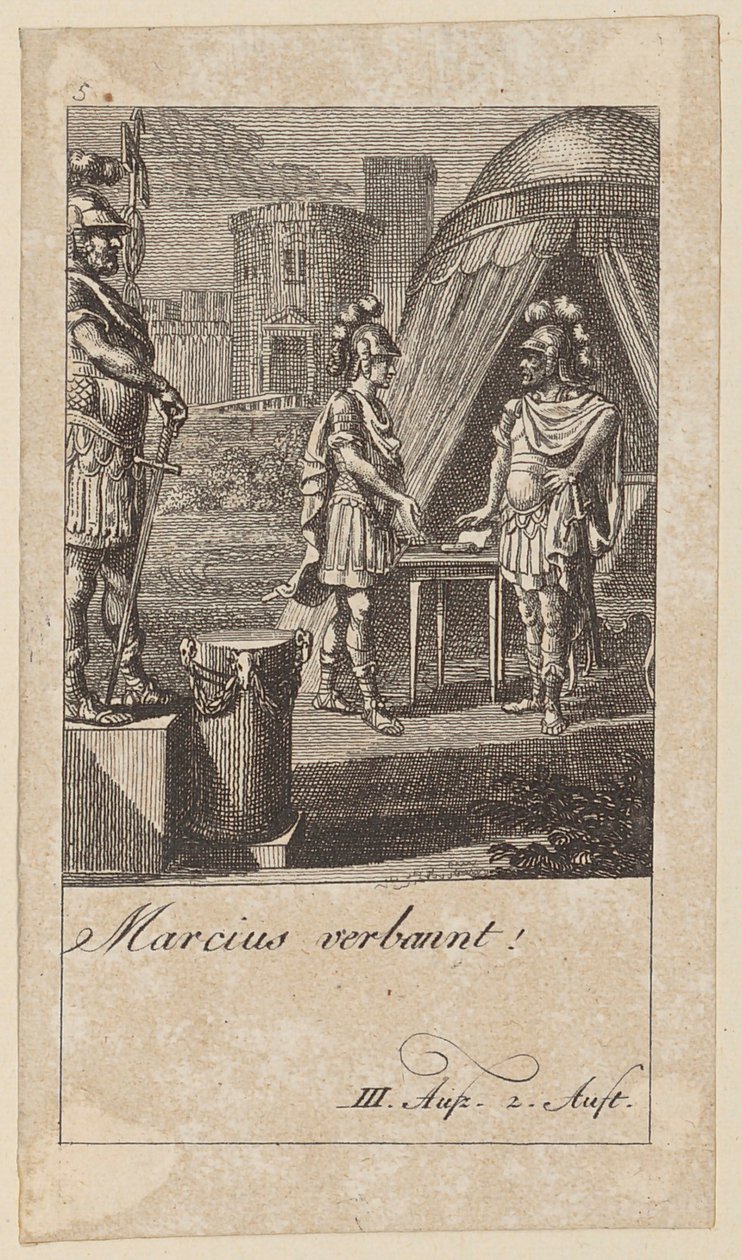 Blatt 5 zu Shakespeares „Coriolan“ von Daniel Nikolaus Chodowiecki