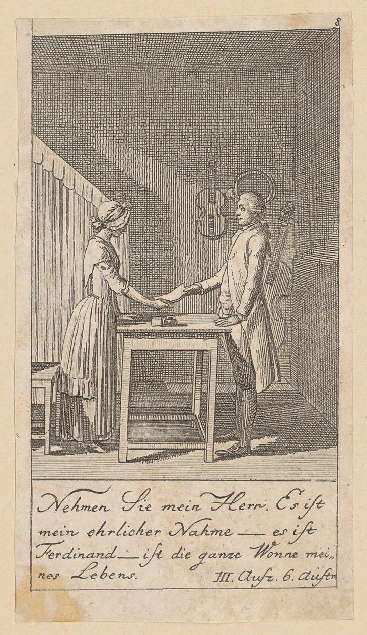 Blatt 8 zu Schillers "Kabale und Liebe" von Daniel Nikolaus Chodowiecki