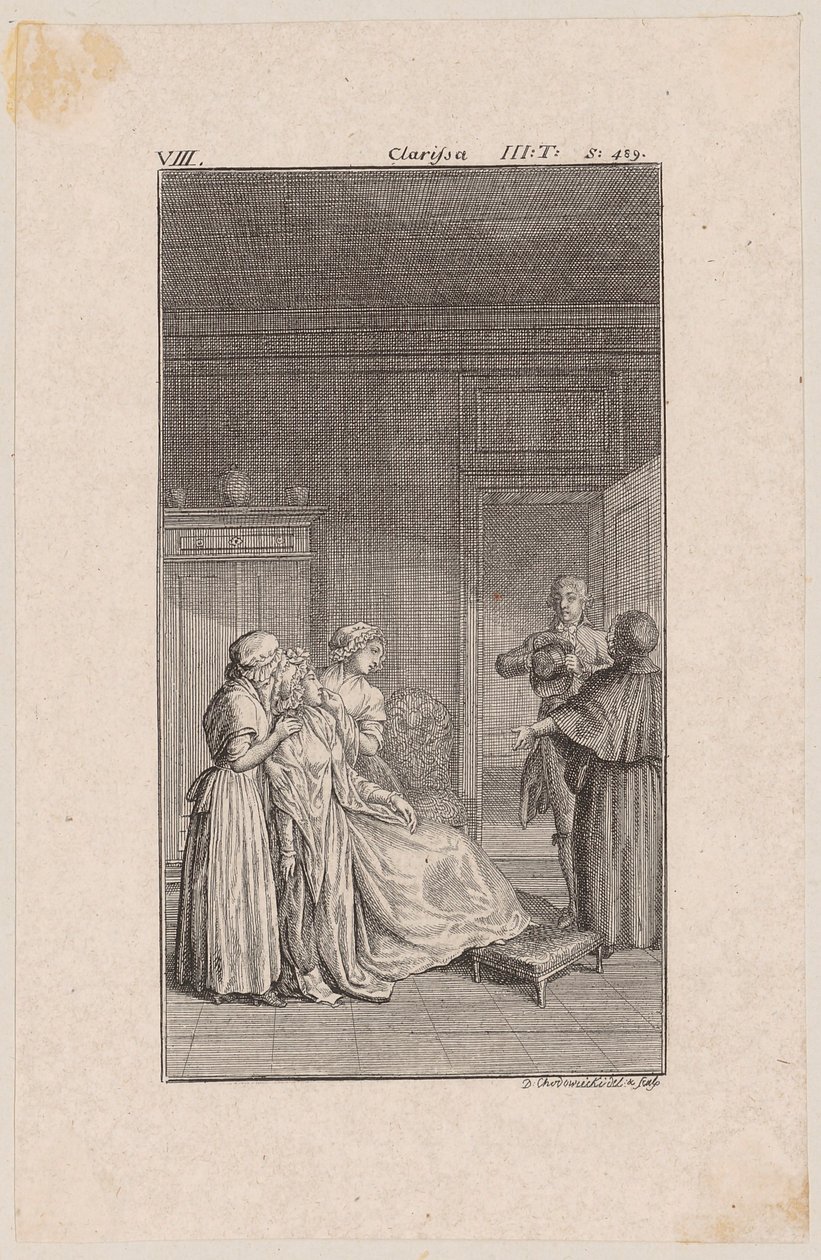 Clarisse im Haus der Witwe Sorlings von Daniel Nikolaus Chodowiecki