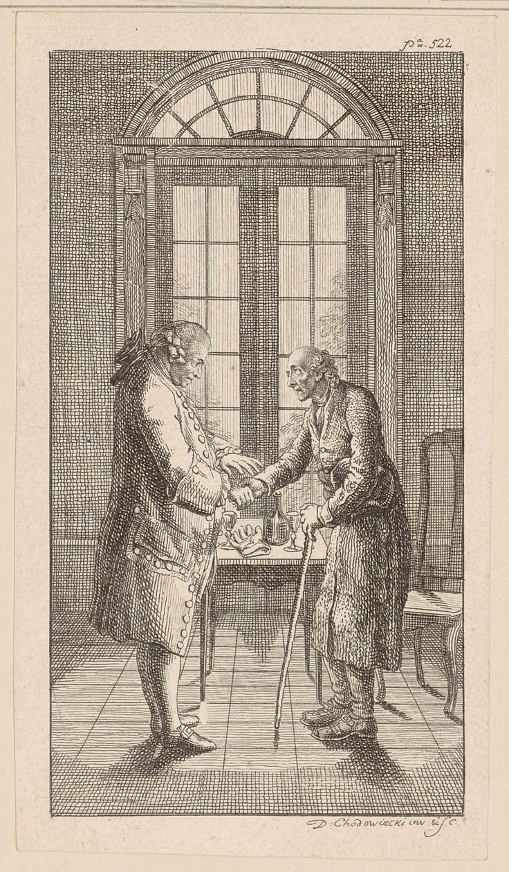 Herr v. G. gibt dem Alten die Hand von Daniel Nikolaus Chodowiecki