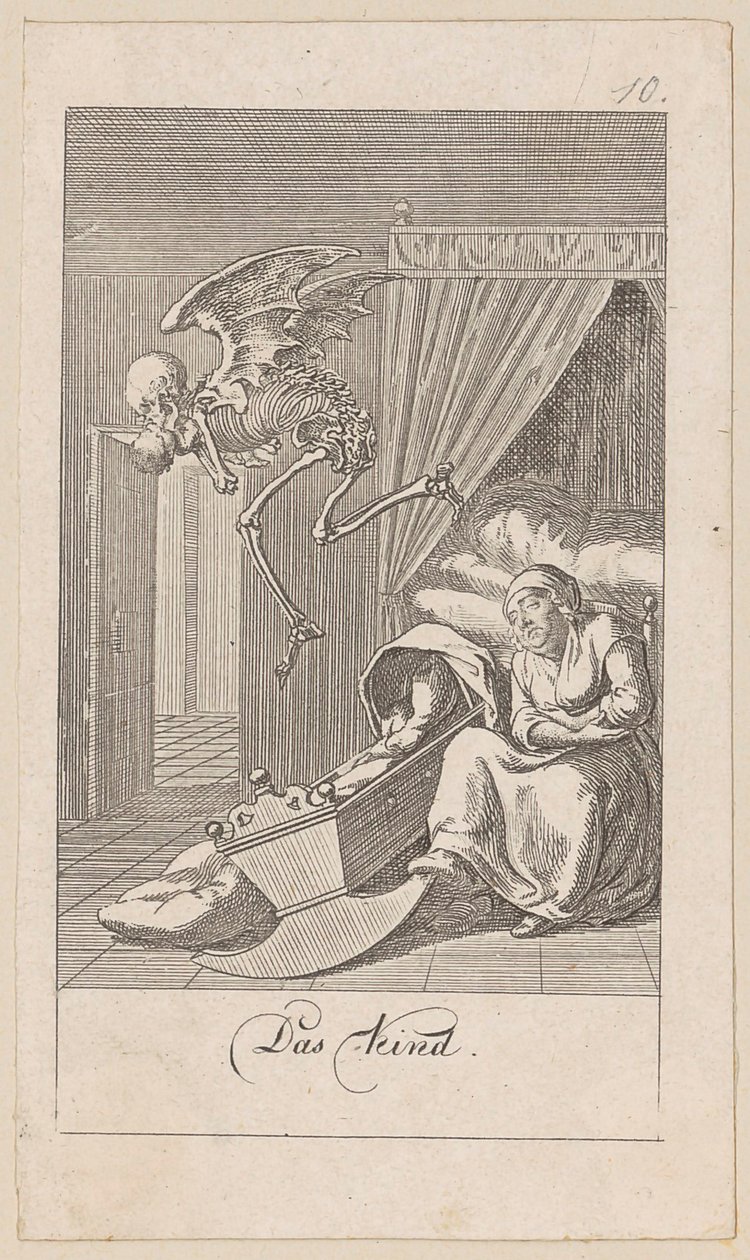 Kind, Blatt 10 der Folge "Der Totentanz" von Daniel Nikolaus Chodowiecki