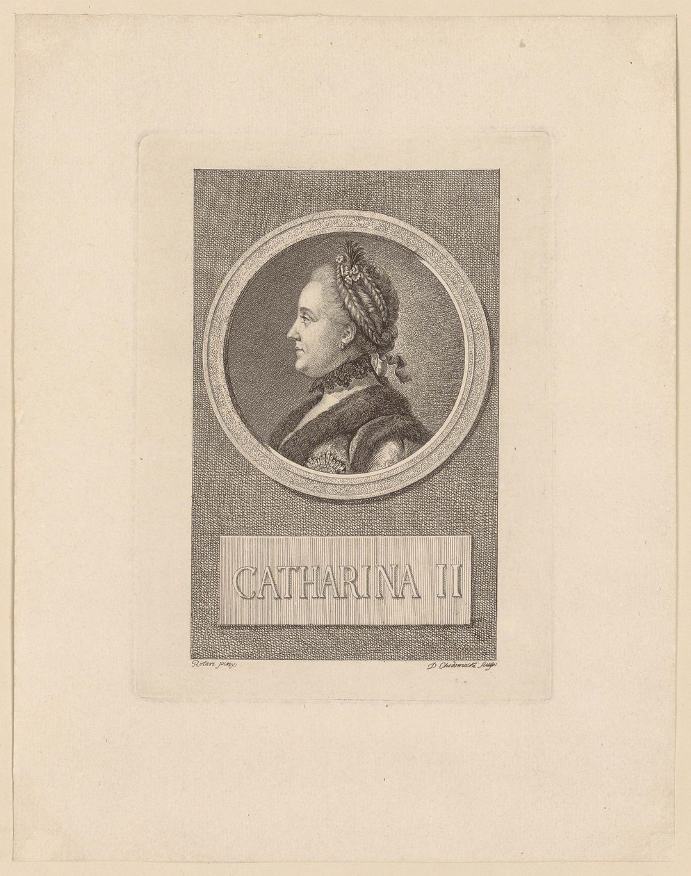 Porträt der Kaiserin Catharina II. von Russland von Daniel Nikolaus Chodowiecki
