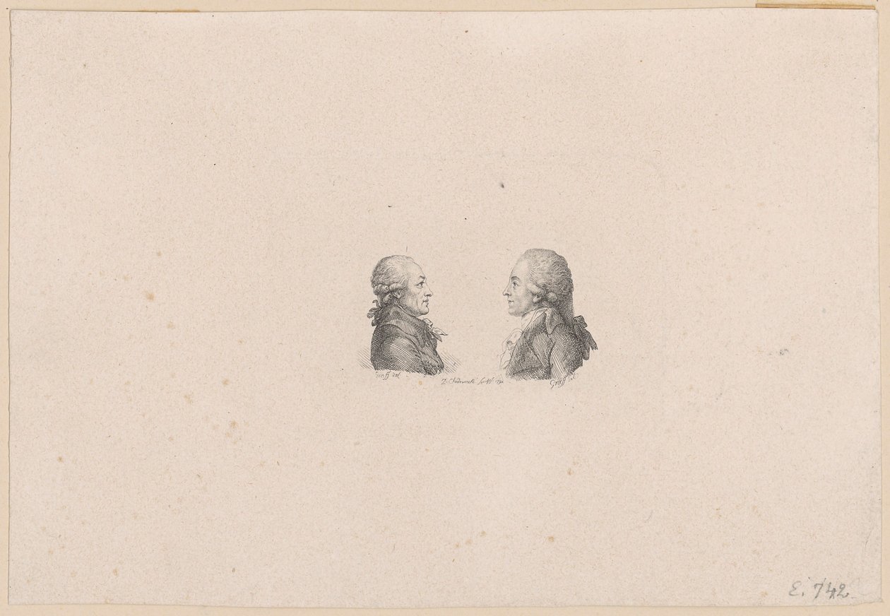 Porträt des Hofmalers Anton Graff und des Hofrats Wilhelm Gottlieb Becker von Daniel Nikolaus Chodowiecki