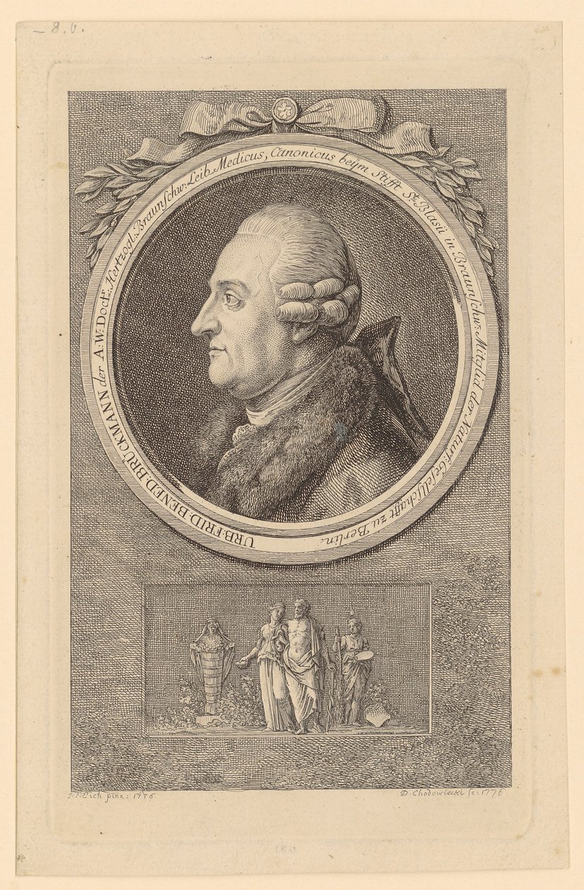 Porträt von U. F. B. Brückmann von Daniel Nikolaus Chodowiecki