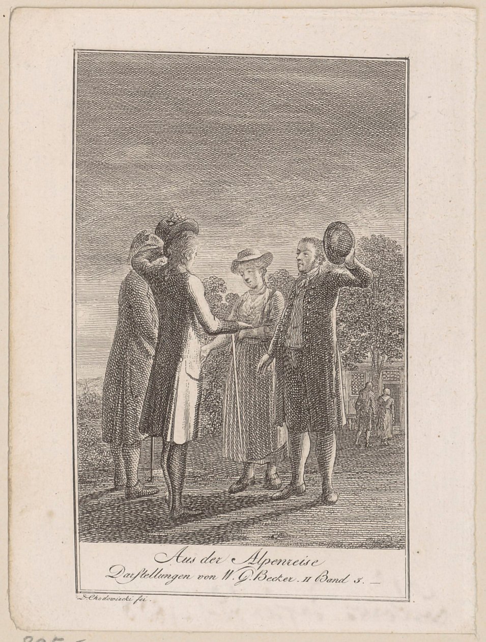 Titelkupfer zu W. G. Beckers „Alpenreise“ von Daniel Nikolaus Chodowiecki