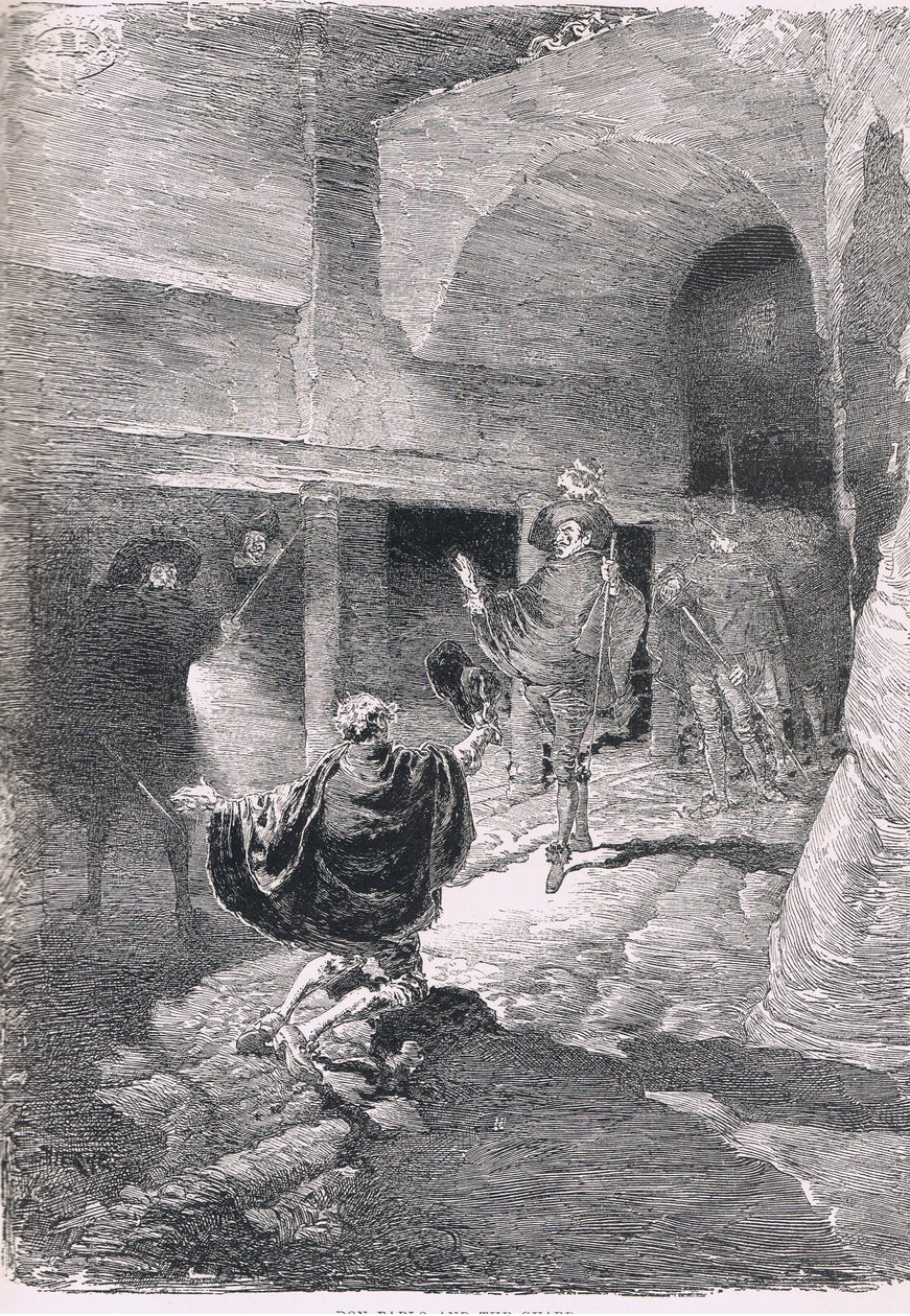 Don Pablo und die Wache, aus The Magazine of Art 1893, Cassell and Company von Daniel Urrabieta Vierge