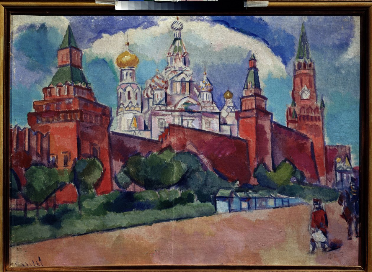 Roter Platz mit der Basilius-Kathedrale in Moskau, um 1910 von Daniel Vladimir Baranoff Rossine