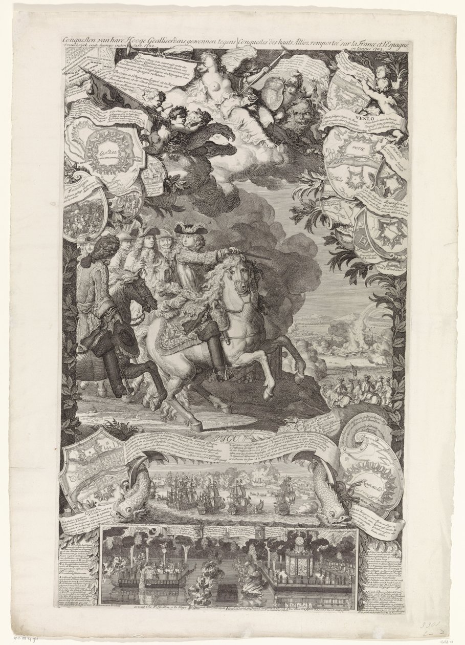 Sieg der Alliierten über die Franzosen und Spanier, 1702 von Daniël Marot (I)