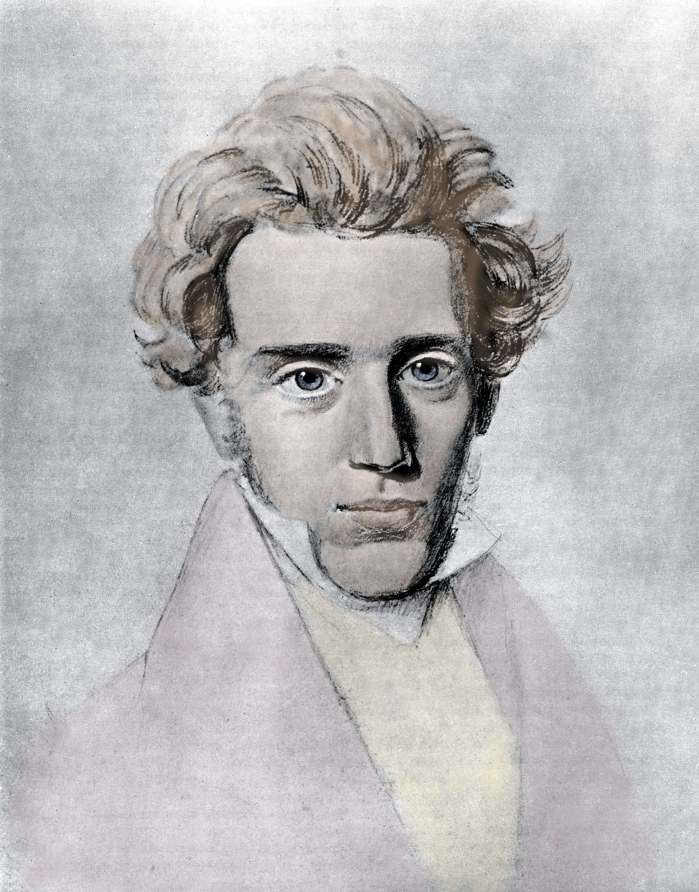 Søren Aabye Kierkegaard, ca. 1840 von Danish School