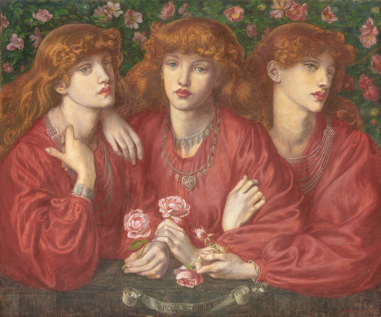 Rosa Triplex: Ein dreifaches Porträt von May Morris, 1874 von Dante Gabriel Charles Rossetti
