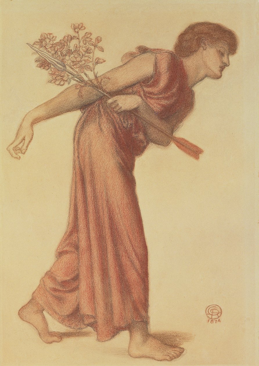 Studie für die Figur der Liebe in Dantes Traum zur Zeit des Todes von Beatrice, 1874 von Dante Gabriel Charles Rossetti