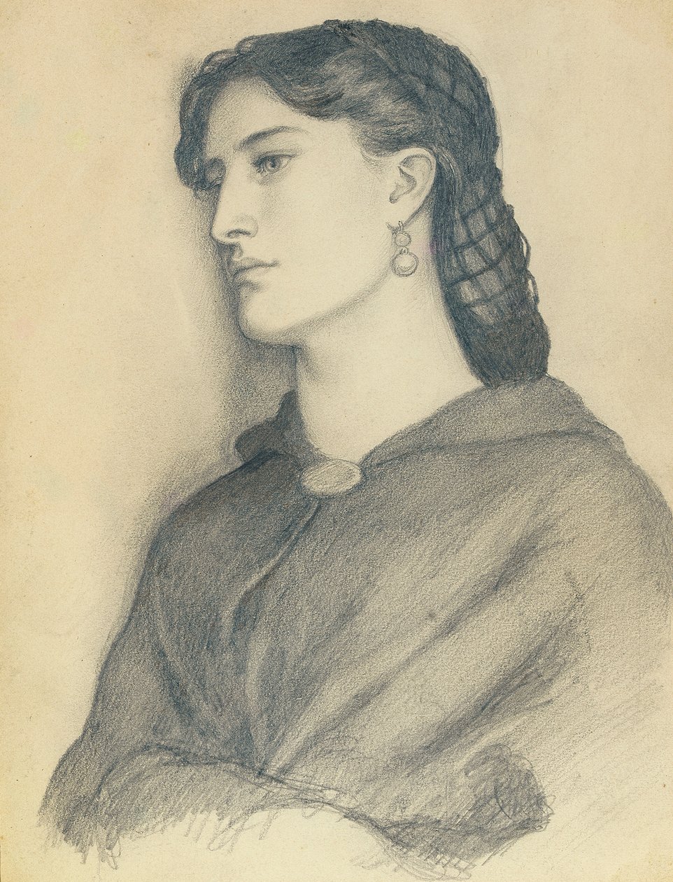 Studie von Aggie Manetti von Dante Gabriel Charles Rossetti