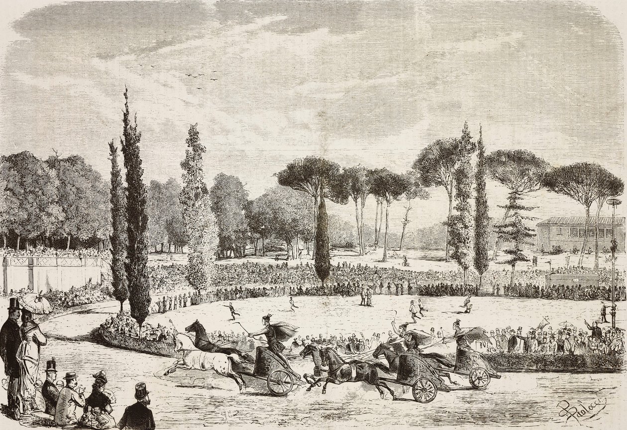 Wagenrennen in der Villa Borghese, Rom, Italien von Dante Paolocci