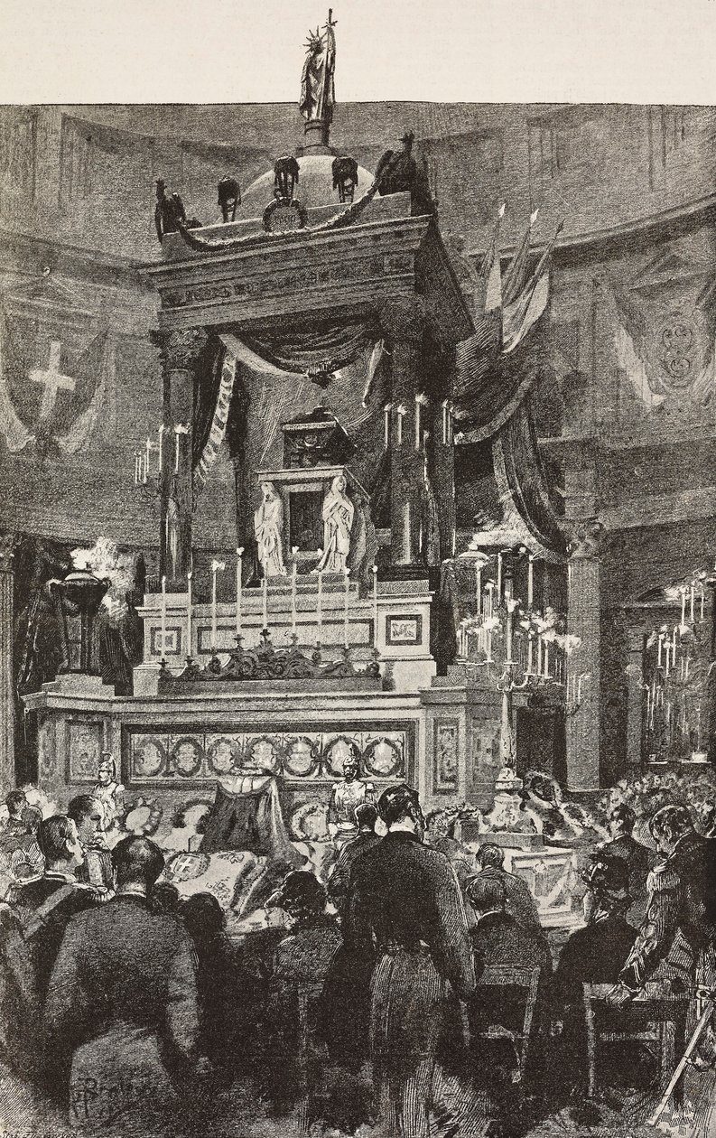 Italienische Politiker und Offiziere bei der Beerdigungszeremonie von Viktor Emanuel II (1820-1878), König von Italien, Rom, Italien von Dante Paolocci