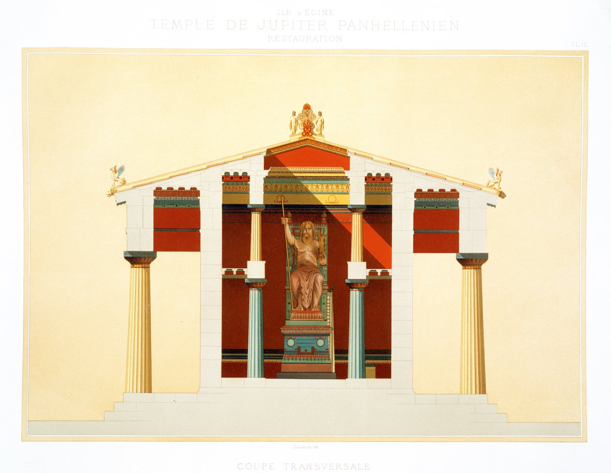 Querschnitt des Tempels des Jupiter in Aegina von Daumont