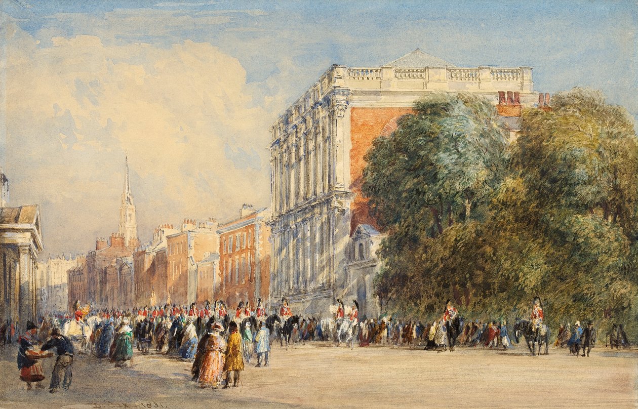 Altes Whitehall mit den Life Guards, 1831 von David Cox