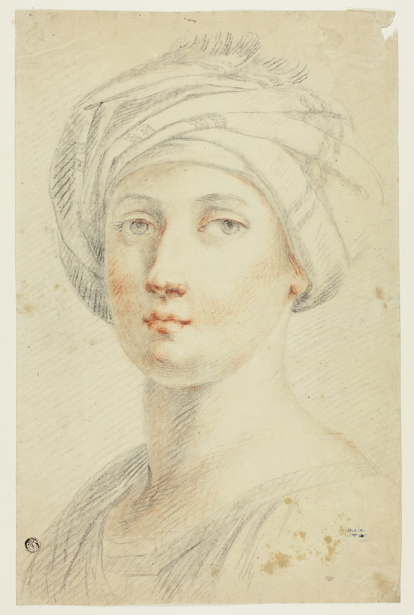 Porträtbüste einer jungen Frau im Turban von David Allan