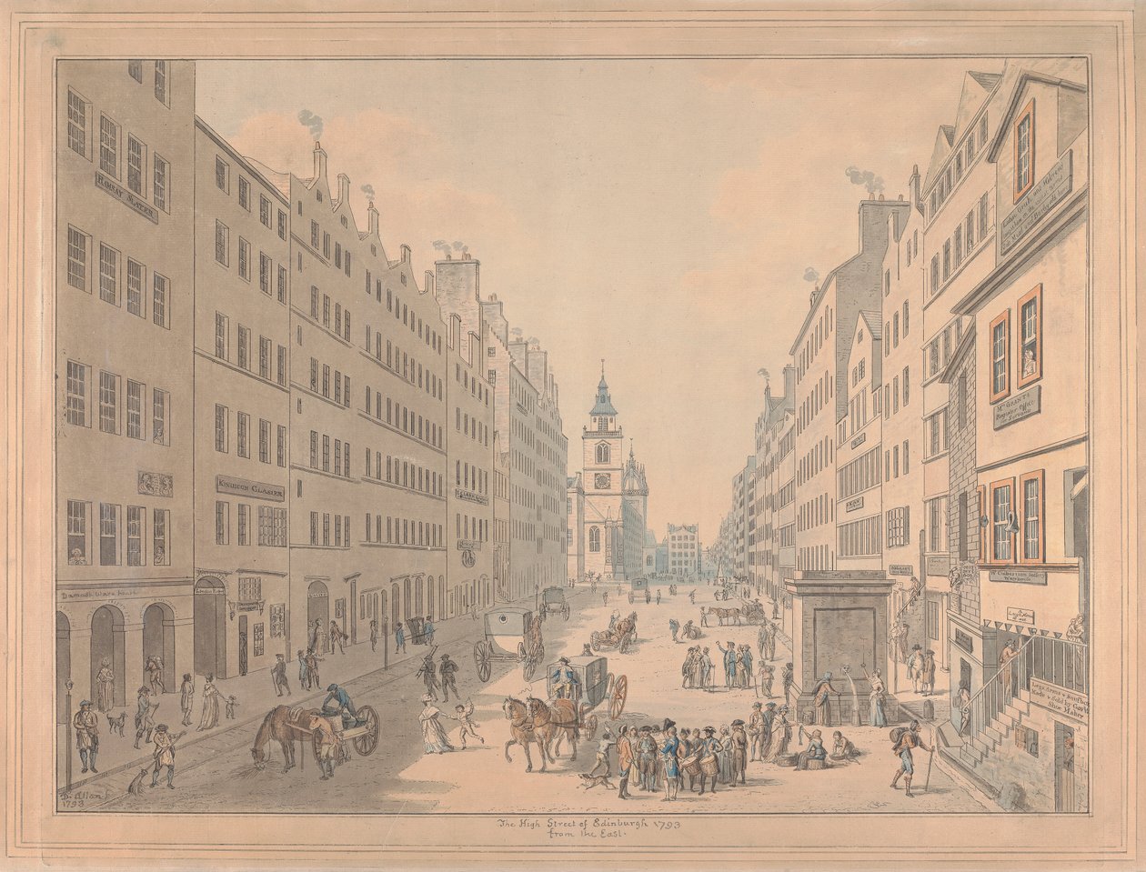Die High Street von Edinburgh vom Osten von David Allan