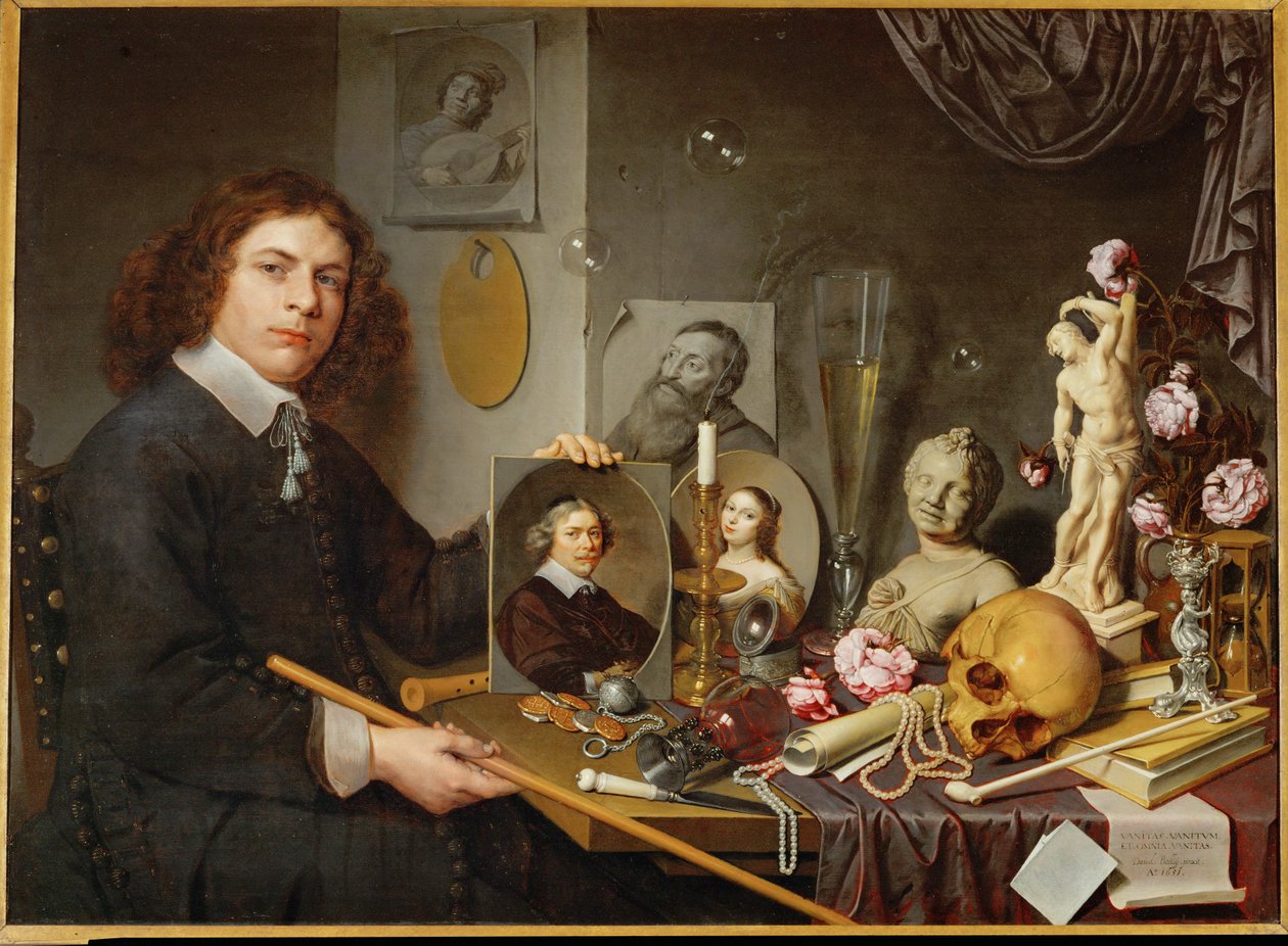 Vanitas, Selbstporträt von David Bailly von David Bailly