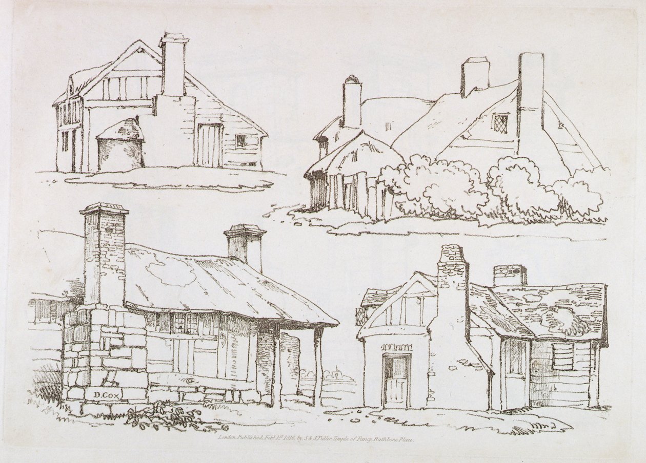Tafel 3 aus Progressive Lessons on Landscape for Young Beginners, 1816 (Weichgrundradierung) von David Cox