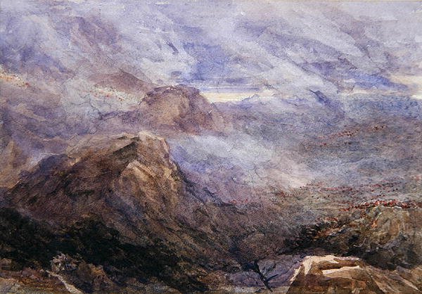 Walisische Skizze - Brennendes Farnkraut von David Cox