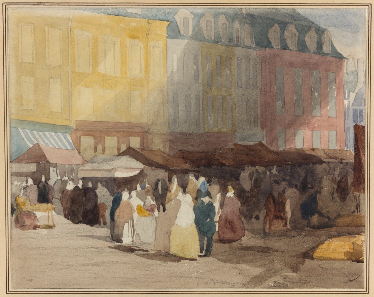 Eine französische Marktszene, möglicherweise Boulogne von David Cox the elder