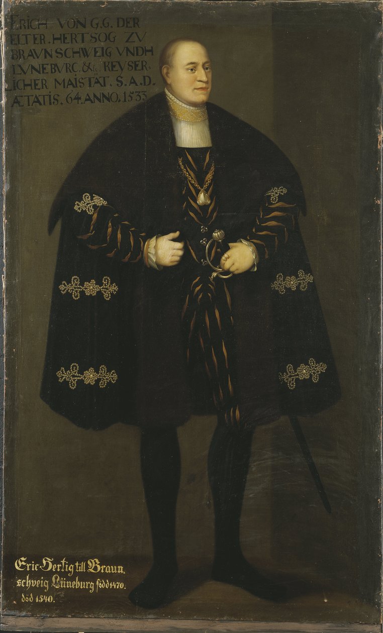 Herzog Erich I. von Braunschweig-Lüneburg (1470-1540) (Porträt) von David Frumerie