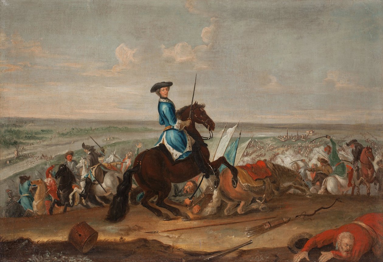 König Karl XII. in der Schlacht von Narva am 19. November 1700 von David Krafft von