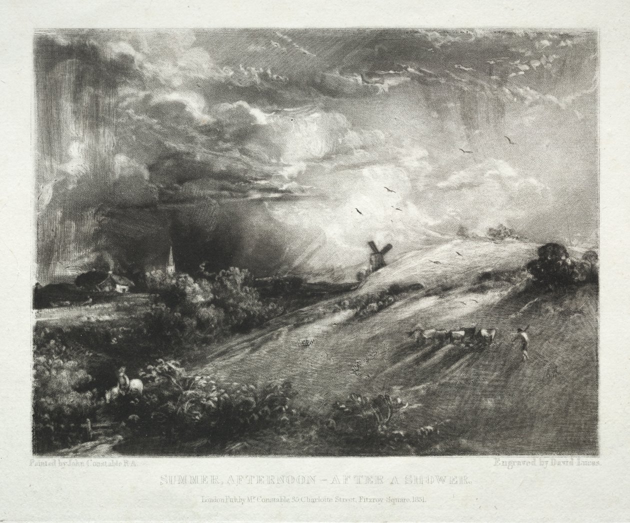 Verschiedene Landschaftsmotive, charakteristisch für englische Szenerien aus Bildern von John Constable, R.A.: Sommernachmittag - nach einem Schauer von David Lucas