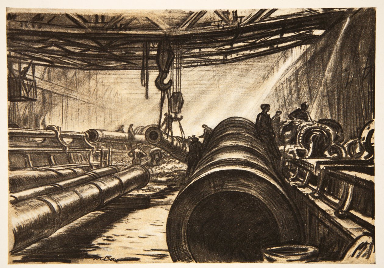 Schwere Kanonenrohre bewegen, Illustration aus 