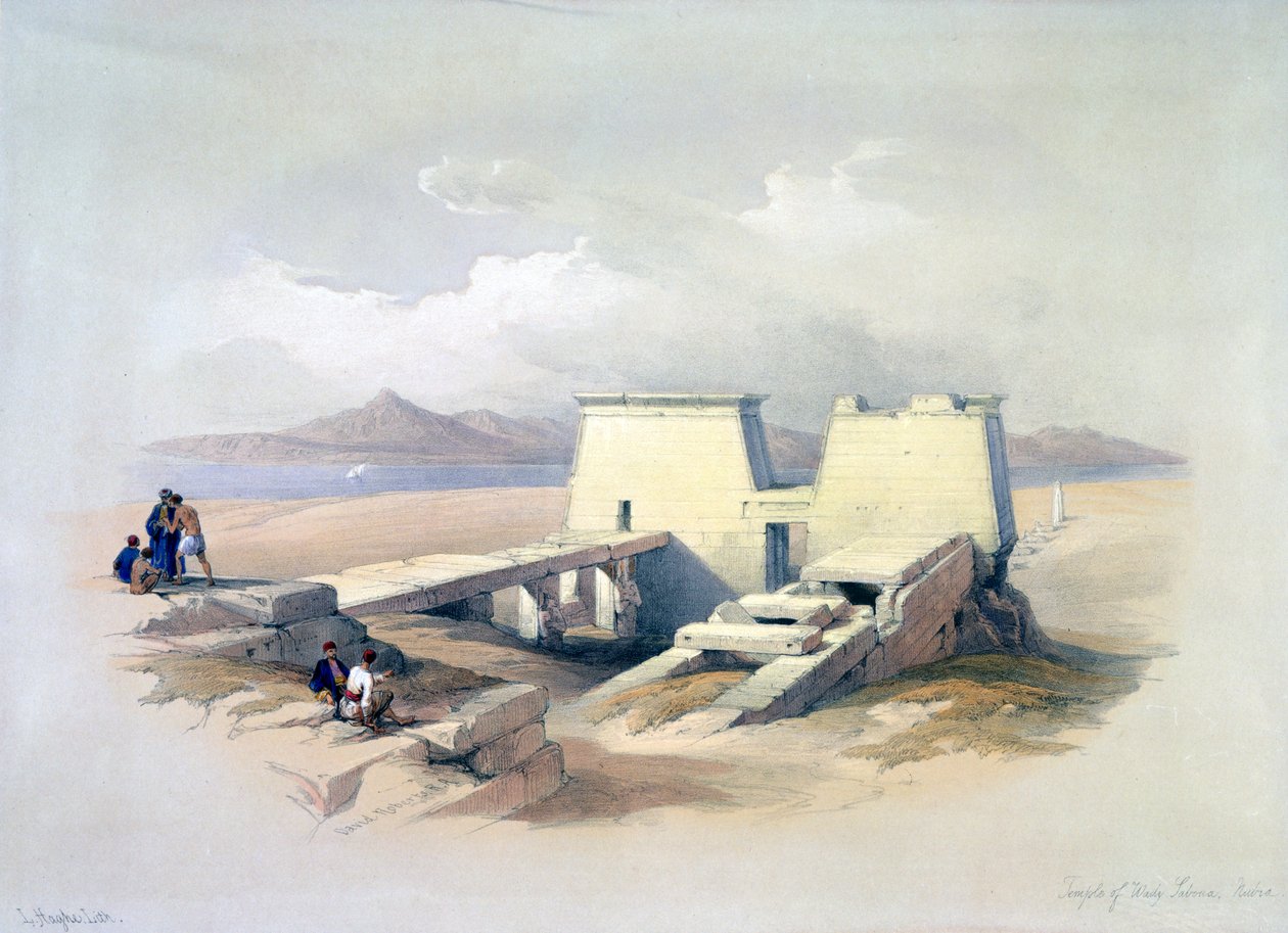 Tempel von Wady Saboua, Nubien, 19. Jahrhundert von David Roberts, Louis Haghe