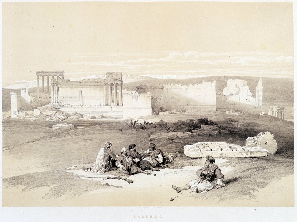 Baalbek im Libanon, Zeichnung vom 05.05.1839 in „Das Heilige Land“, London 1849 von David Roberts