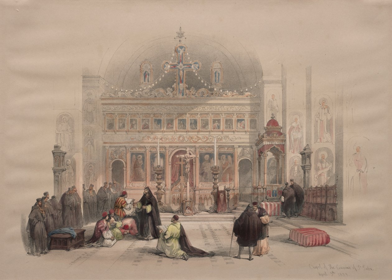 Kapelle des Klosters St. Saba von David Roberts