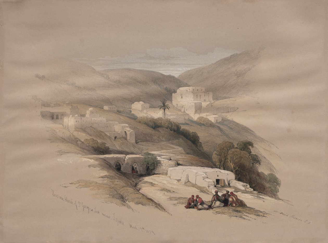 Christliche Kirche St. Georg in Ludd, dem antiken Lydda von David Roberts