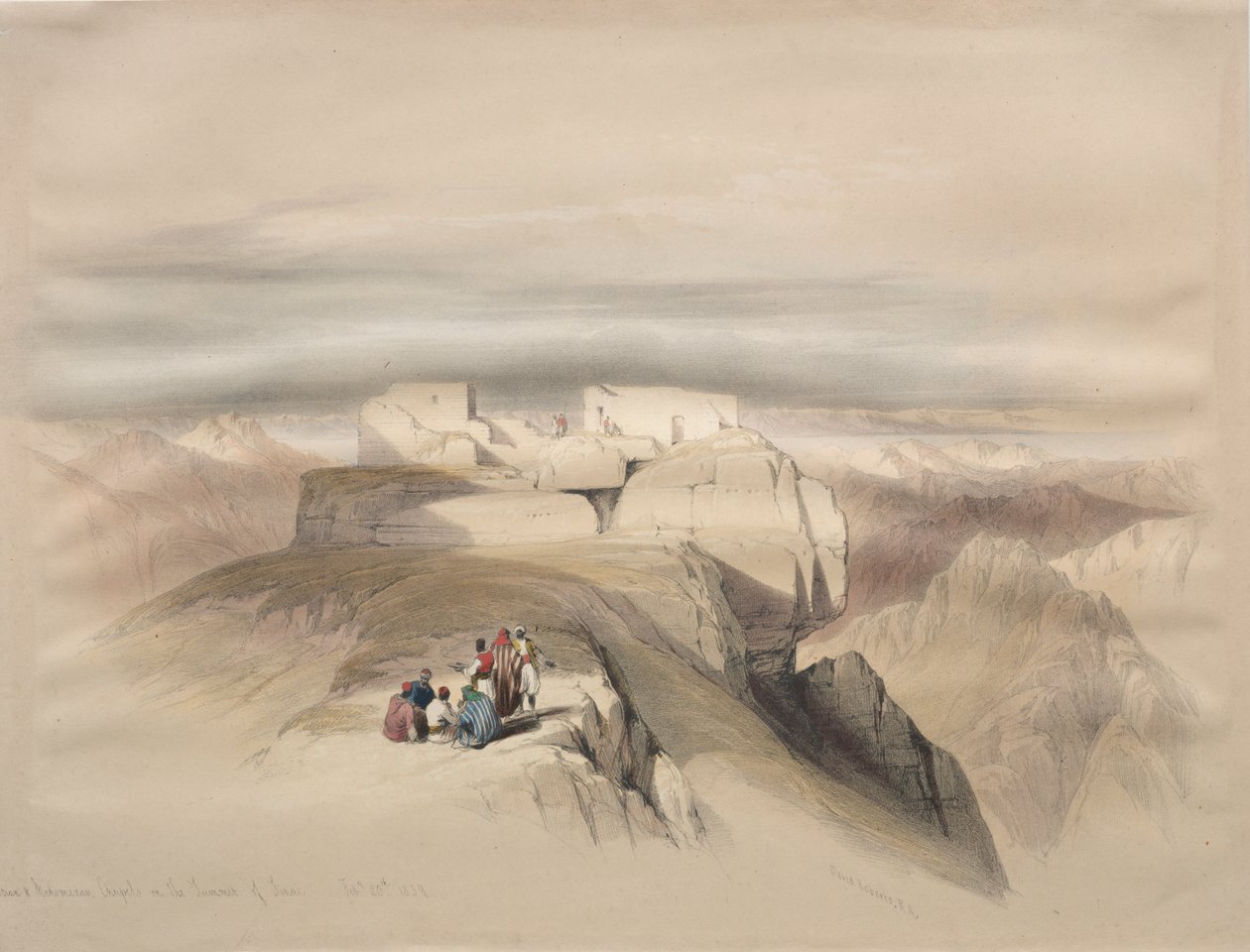 Christliche und muslimische Kapellen auf dem Gipfel des Sinai von David Roberts