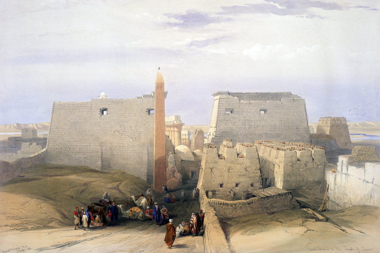 Großer Eingang zum Tempel von Luxor (Lithographie nach Aquarell) von David Roberts