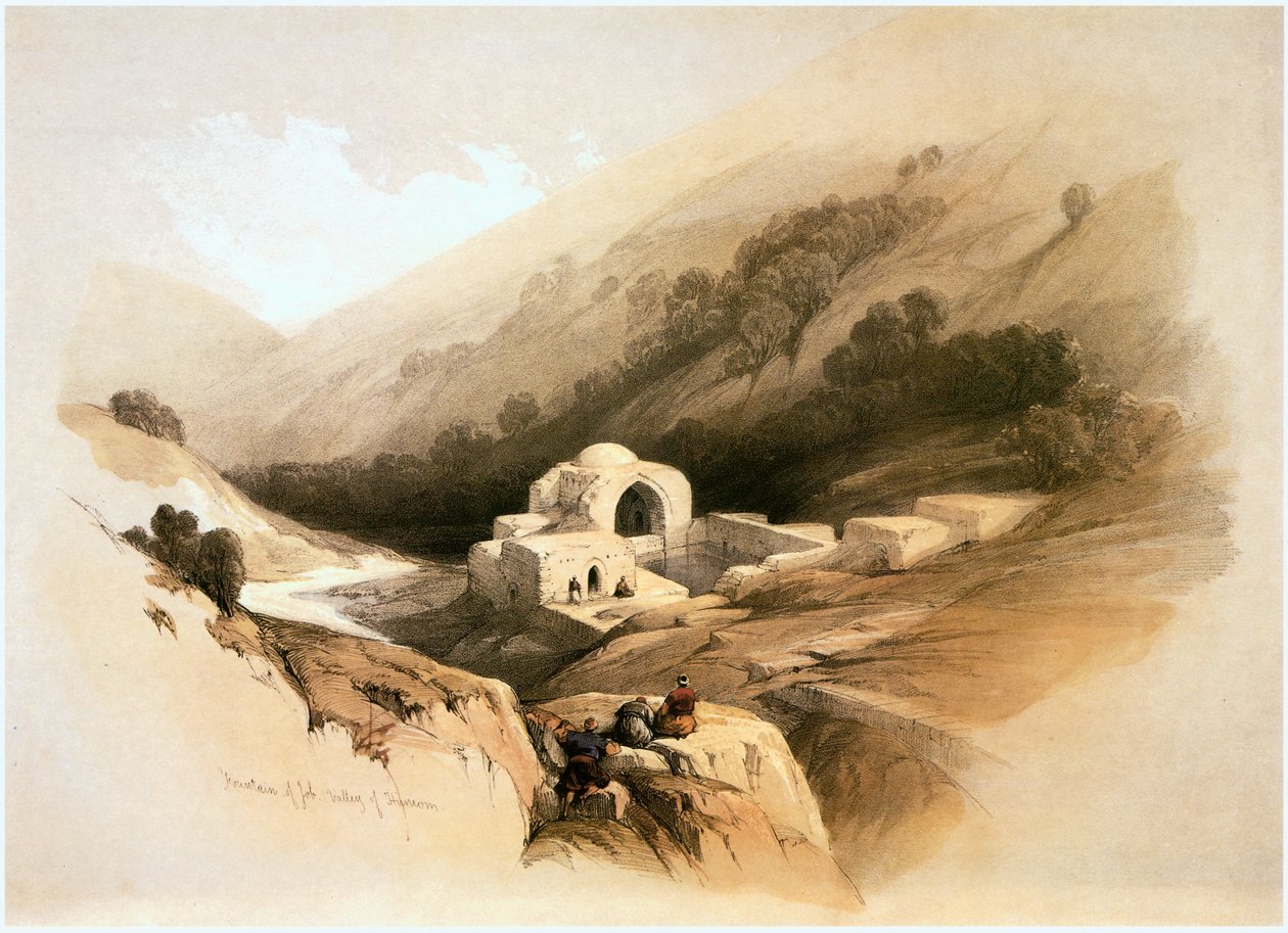 Im Heiligen Land: Jerusalem, Hynom-Tal, Brunnen von Job von David Roberts