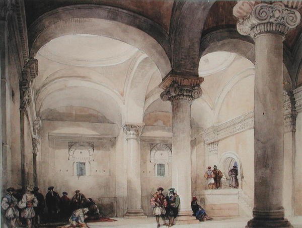 Innenraum einer Moschee, ca. 1835 von David Roberts