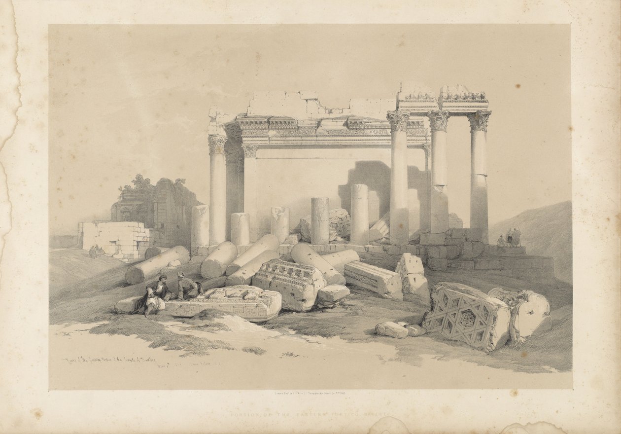 Ruinen des östlichen Portikus des Tempels von Baalbek von David Roberts