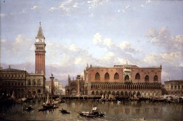 Der Dogenpalast, Venedig, vom Bacino di San Marco von David Roberts